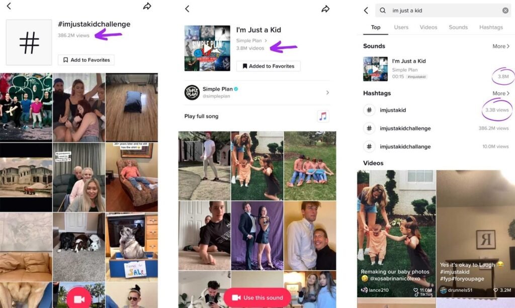 Collage of trending TikTok videos - how to make money on tiktok without followers