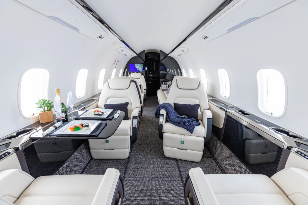 Private jet in-flight amenities - rent a private jet