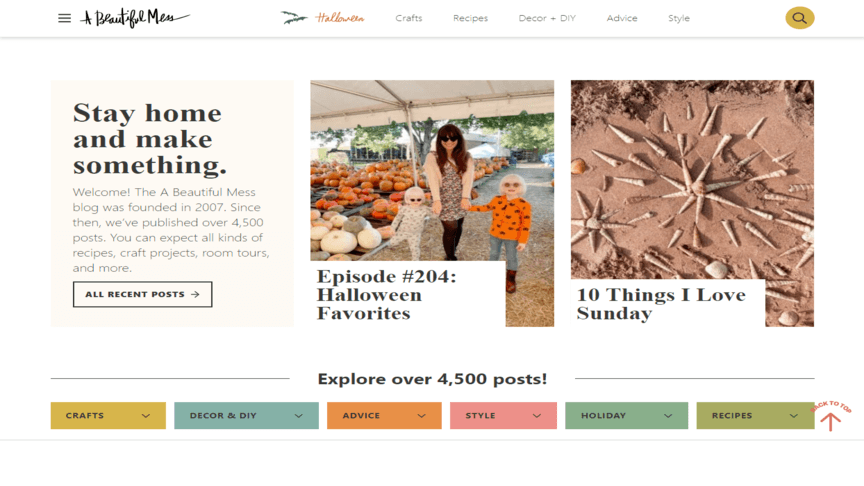 A mockup showing a well-designed blog homepage with key features like a clear navigation bar, featured content, and prominent call-to-action buttons - how to create a blog for affiliate marketing