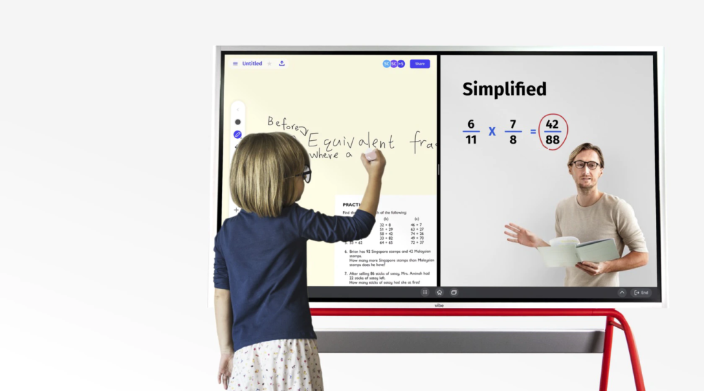 A tutor on a video call, explaining concepts with the help of a digital whiteboard - work from home jobs with no startup fee