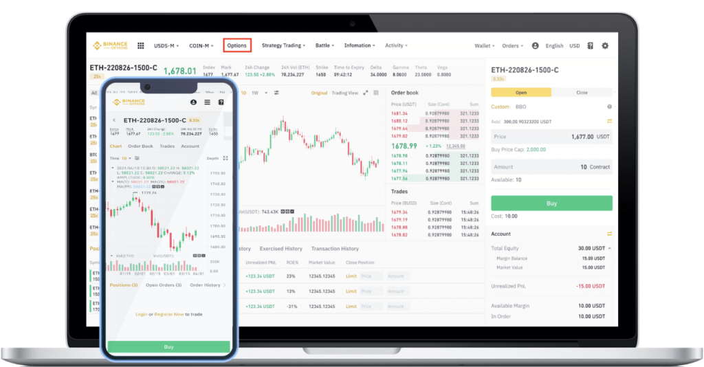 A screenshot of the Binance Trading Platform - crypto trading