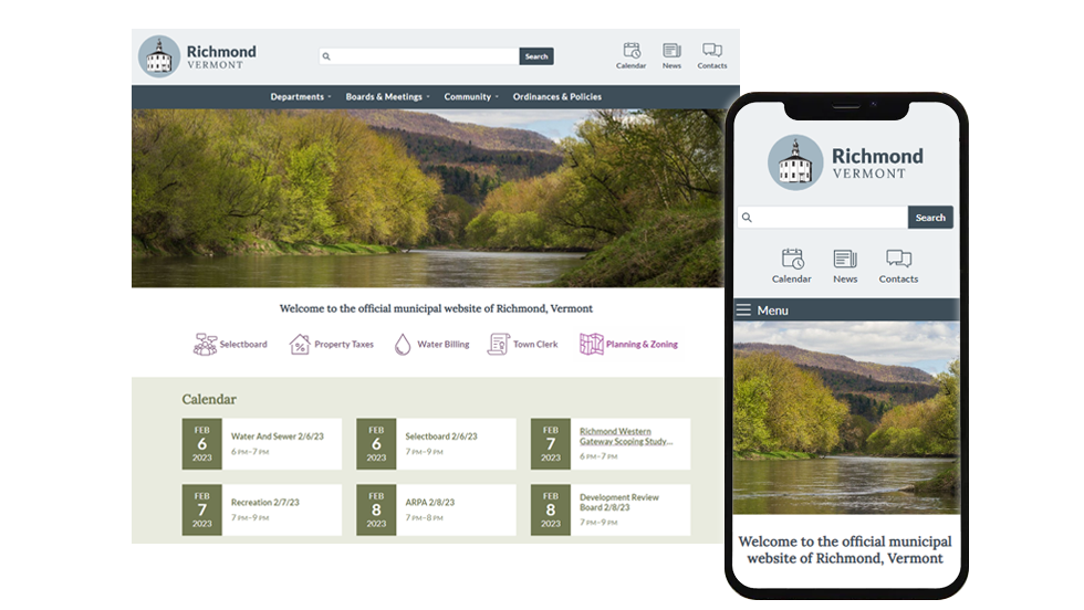 An illustration showing a comparison of desktop and mobile views of a website - designing a website for a small business