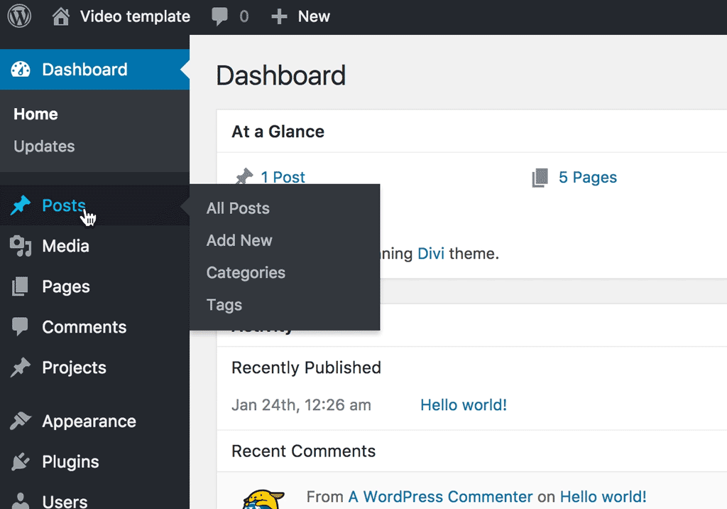 A WordPress dashboard showing a blog post being uploaded - remote data entry jobs