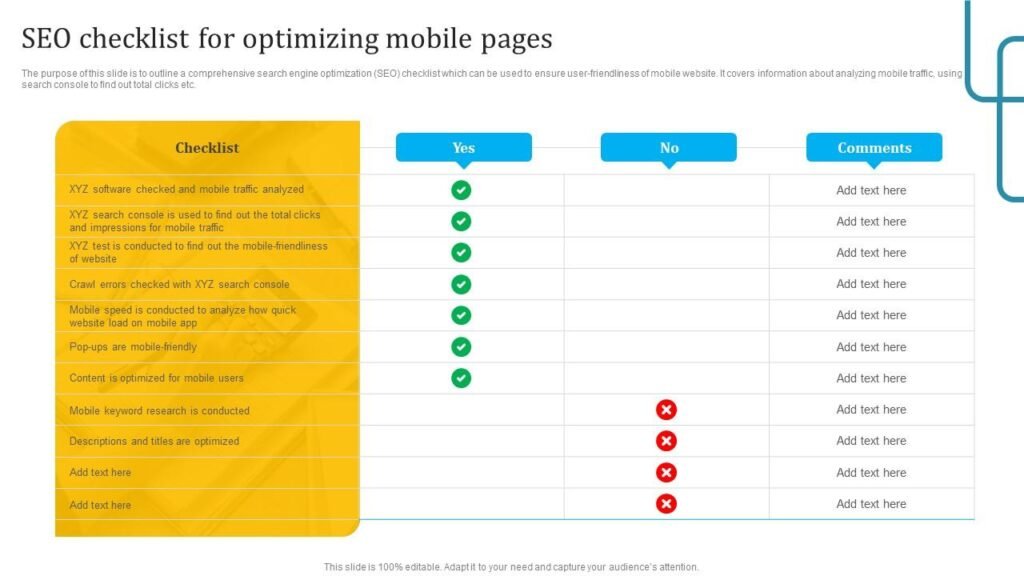 SEO checklist with site speed, mobile-friendliness, and keyword optimization - website design company