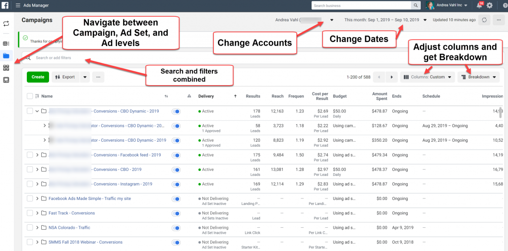A screenshot of the Facebooks Business Manager dashboard - facebooks business manager