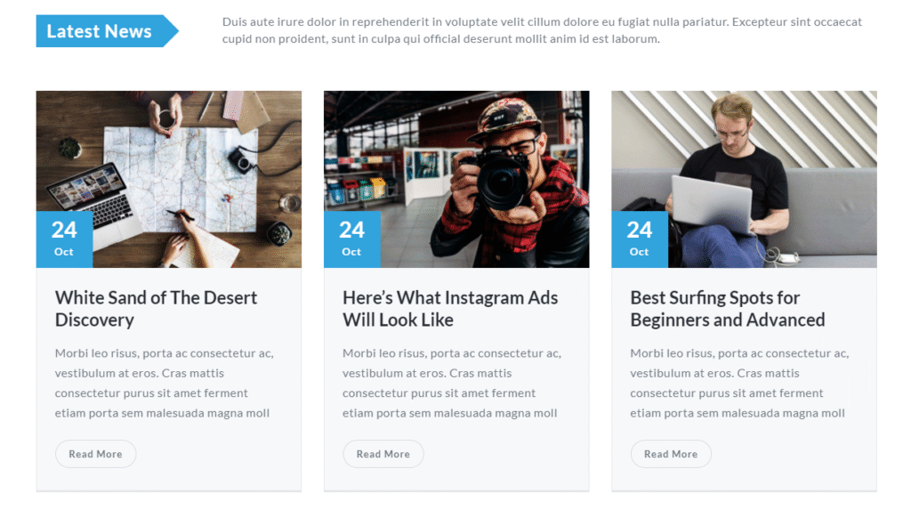 Screenshot of a blog homepage - best online business ideas