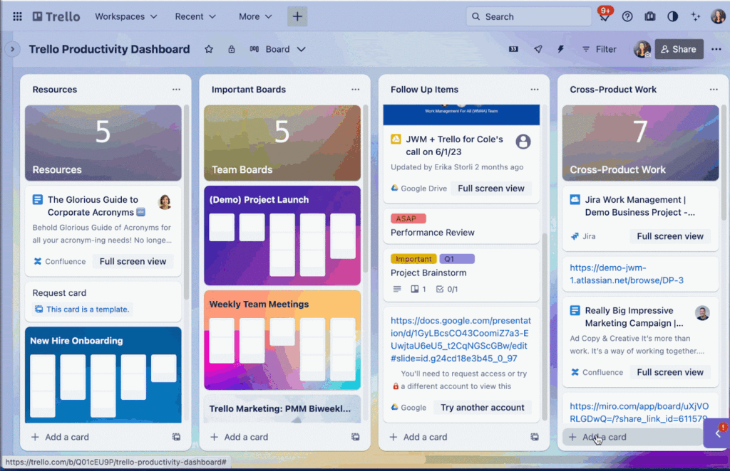 Trello board productivity tool for project visualization - productivity tools