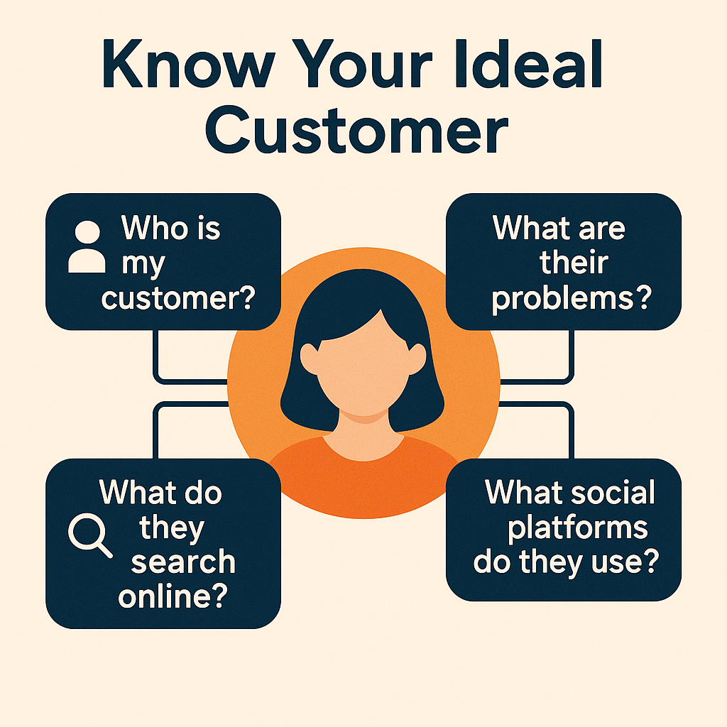 Customer avatar/target audience illustration - small business online marketing