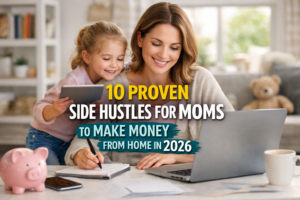 Read more about the article 10 Proven Side Hustles for Moms to Make Money From Home in 2026