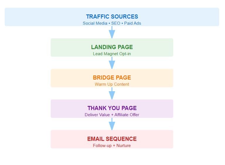 Faceless content monetization funnel from content to revenue
