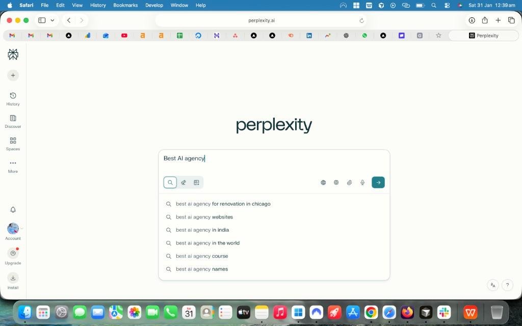 Perplexity platform interface