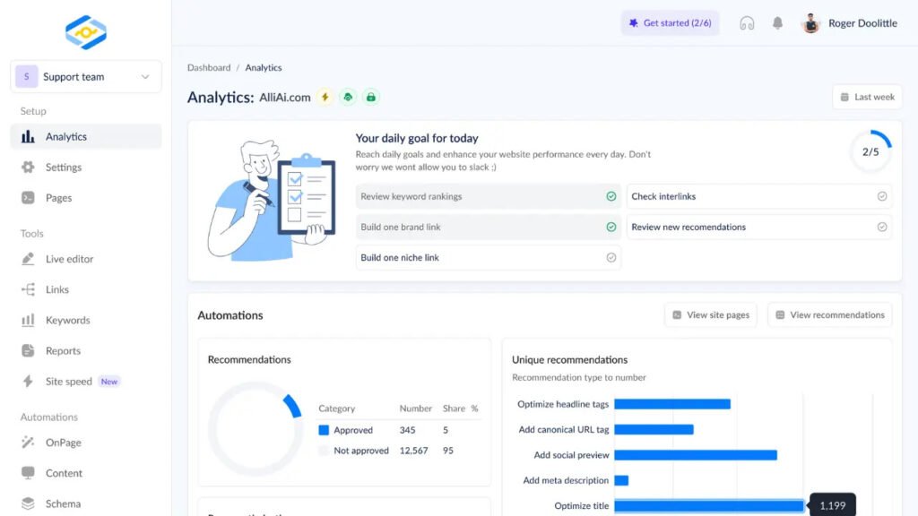 Alli AI technical SEO automation platform for small business websites
