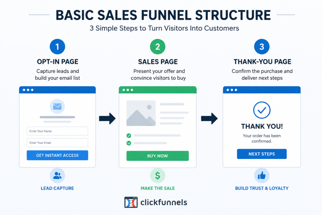 basic sales funnel structure example