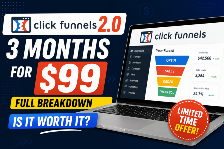 ClickFunnels 3 Months for $99: Full Breakdown (Is It Worth It?)
