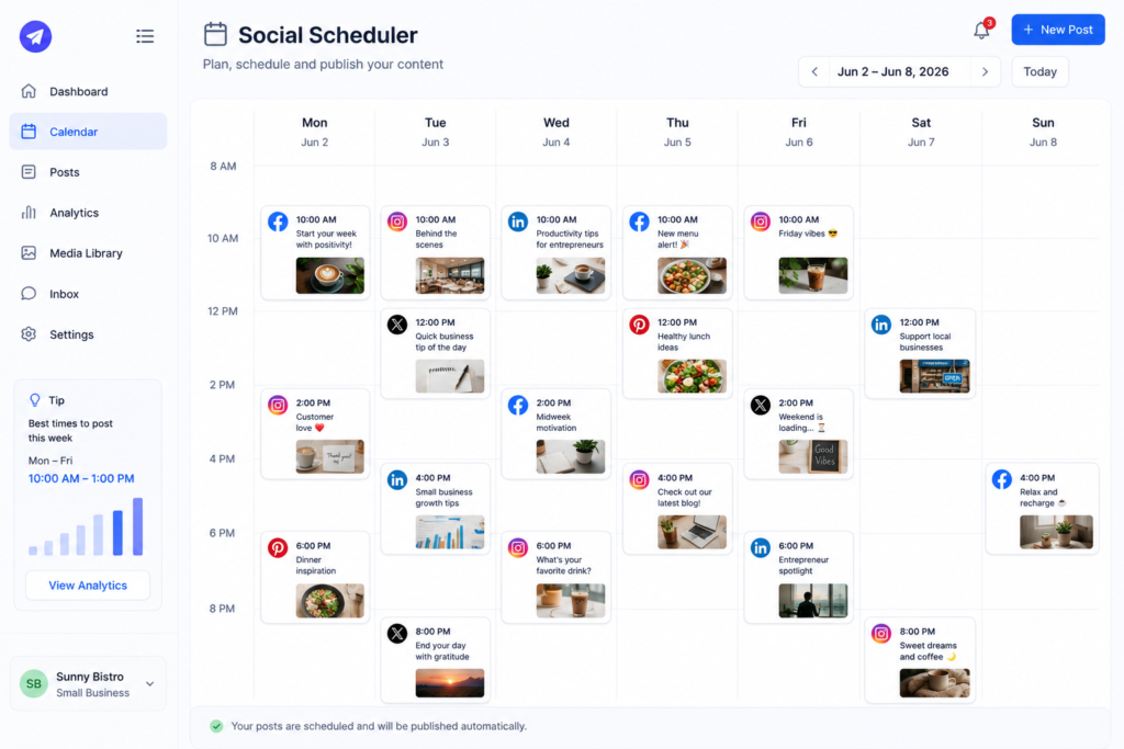 social media scheduling tool for small businesses.