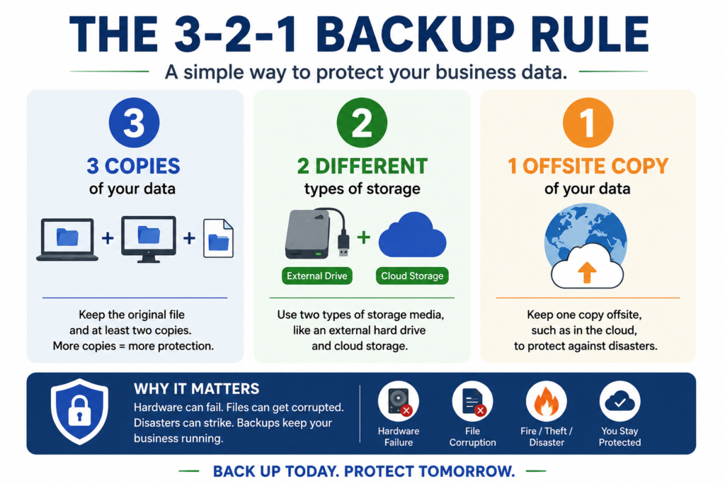data backup rule small business cybersecurity