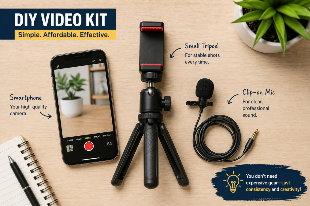 affordable equipment for DIY video content for small business.