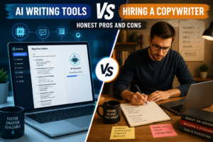 Read more about the article AI Writing Tools vs Hiring a Copywriter: Honest Pros and Cons