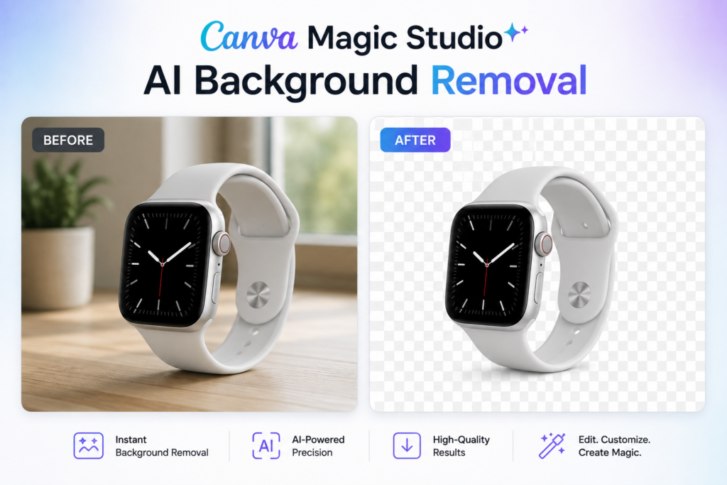 Canva Magic Studio AI background removal example
