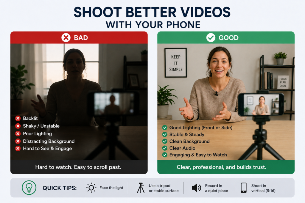 how to shoot video content for small business with a phone.