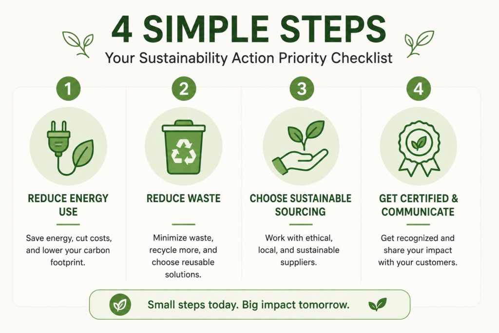small business sustainability action priority checklist