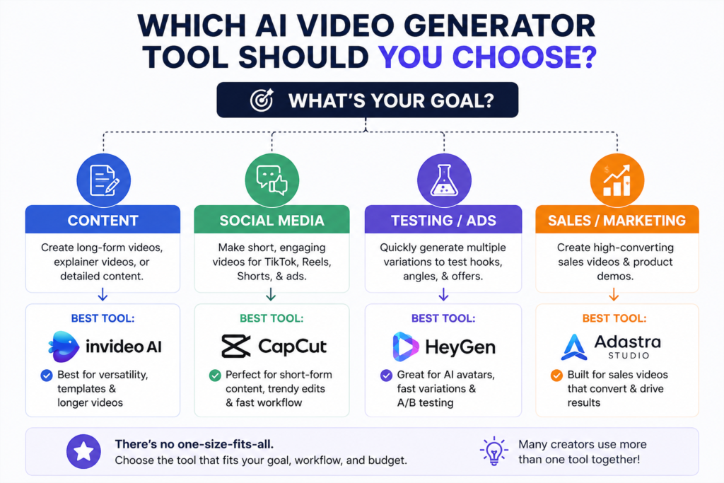 which AI video generator tool should you choose.