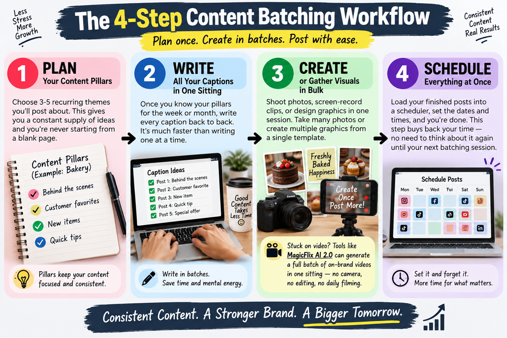 content batching workflow steps for social media