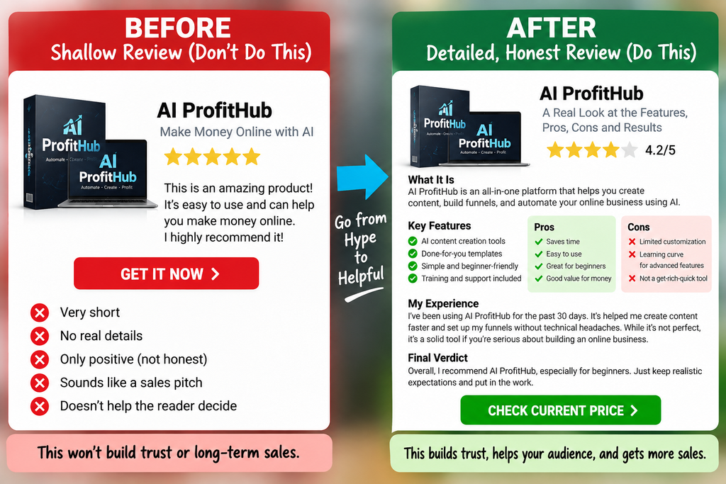 reviewing an affiliate product before promoting it