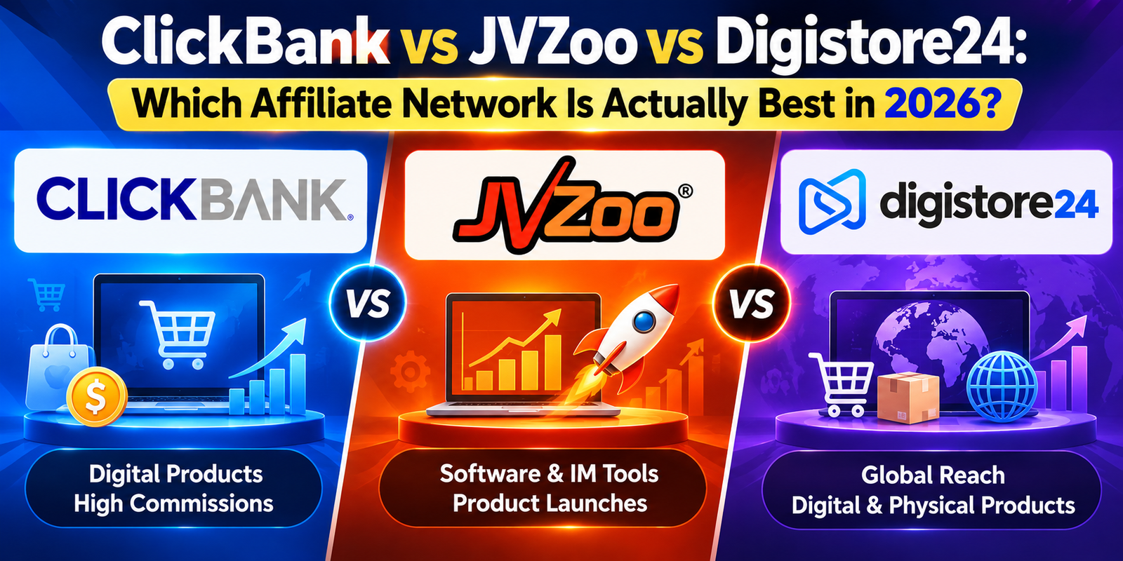 You are currently viewing ClickBank vs JVZoo vs Digistore24: Which Affiliate Network Is Actually Best in 2026?