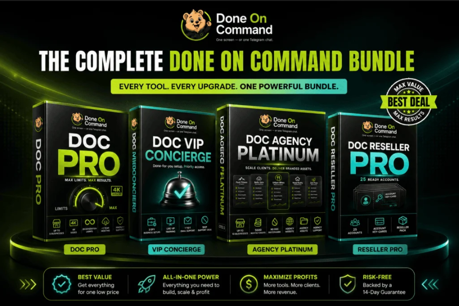 Done On Command Review - Complete Bundle Offer with Pro, VIP Concierge, Agency Platinum, and Reseller Pro upgrades