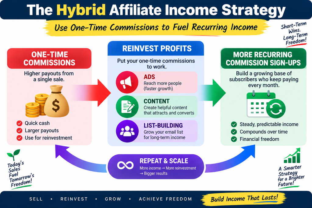 hybrid affiliate income strategy diagram