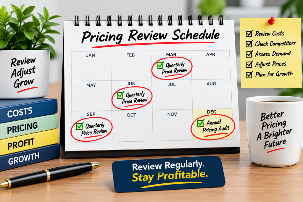 "pricing review schedule for small business"