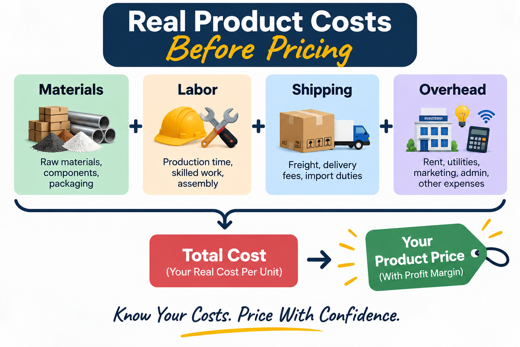 Breaking down real product costs before pricing: materials, labor, shipping, and overhead - how to price your products when costs rise