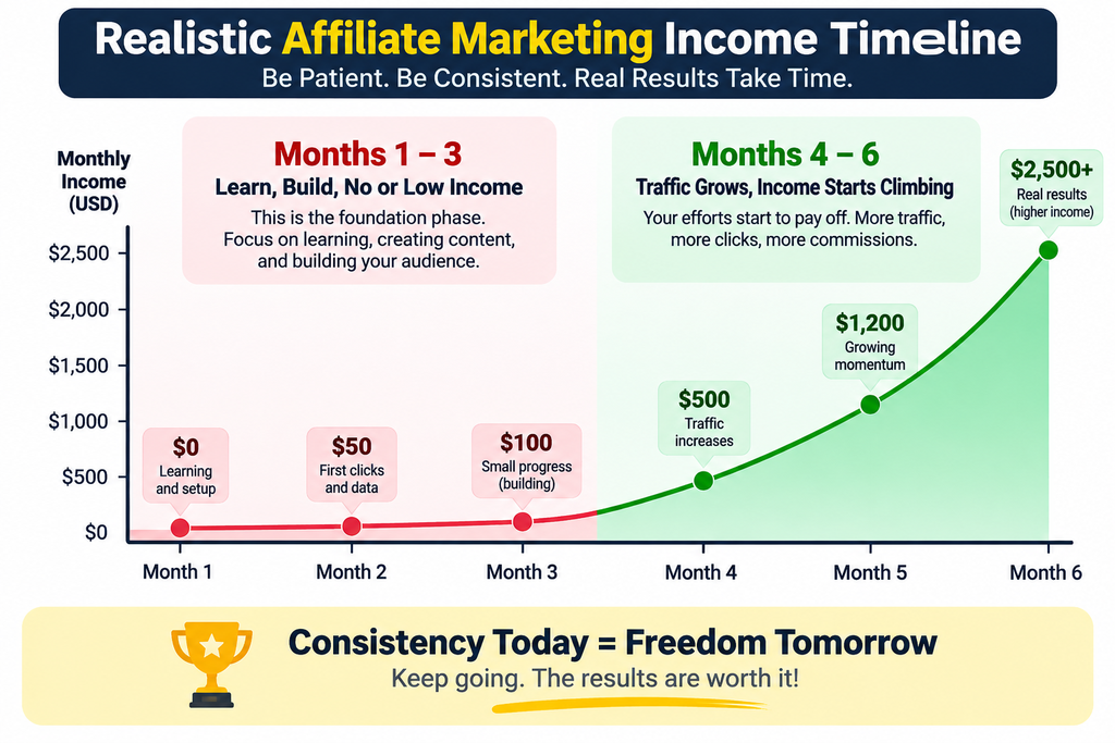 realistic affiliate marketing income timeline