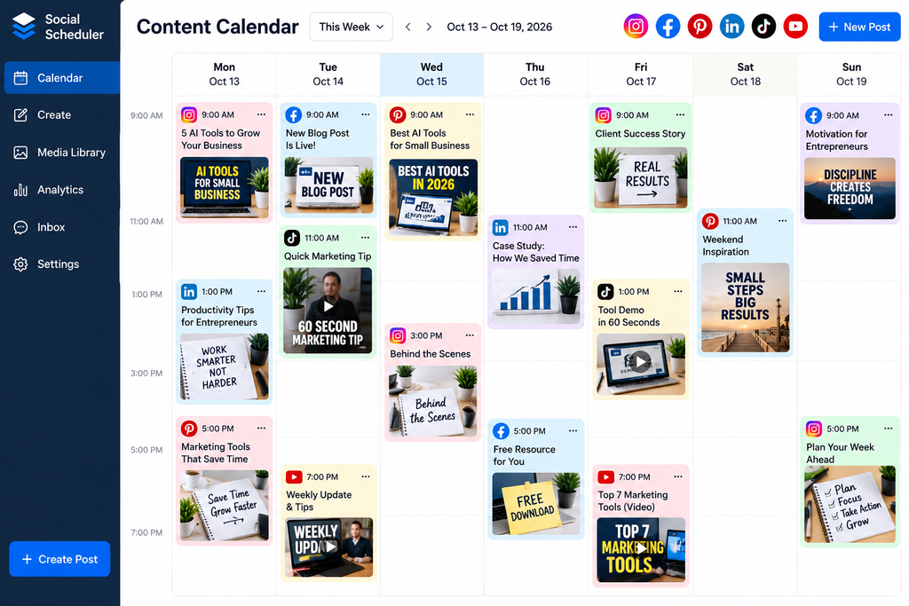 social media scheduler content calendar