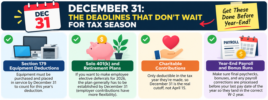 December 31 small business tax deadlines