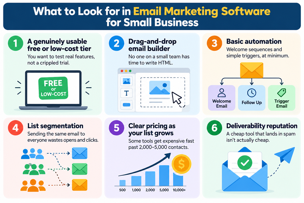 what to look for in email marketing software for small business