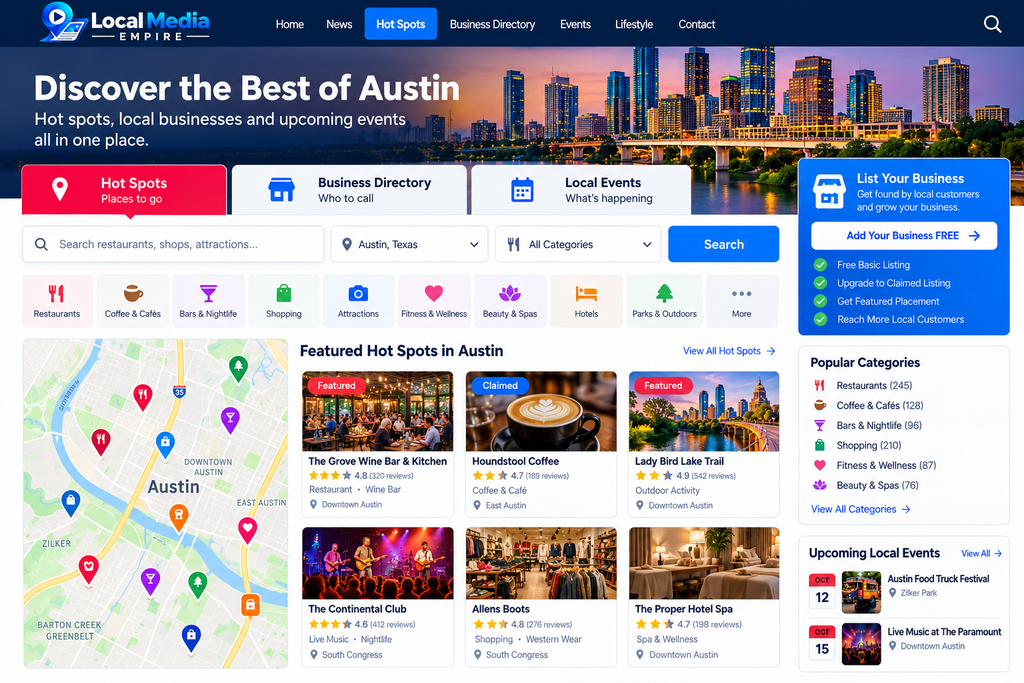 Local Media Empire local business directory feature