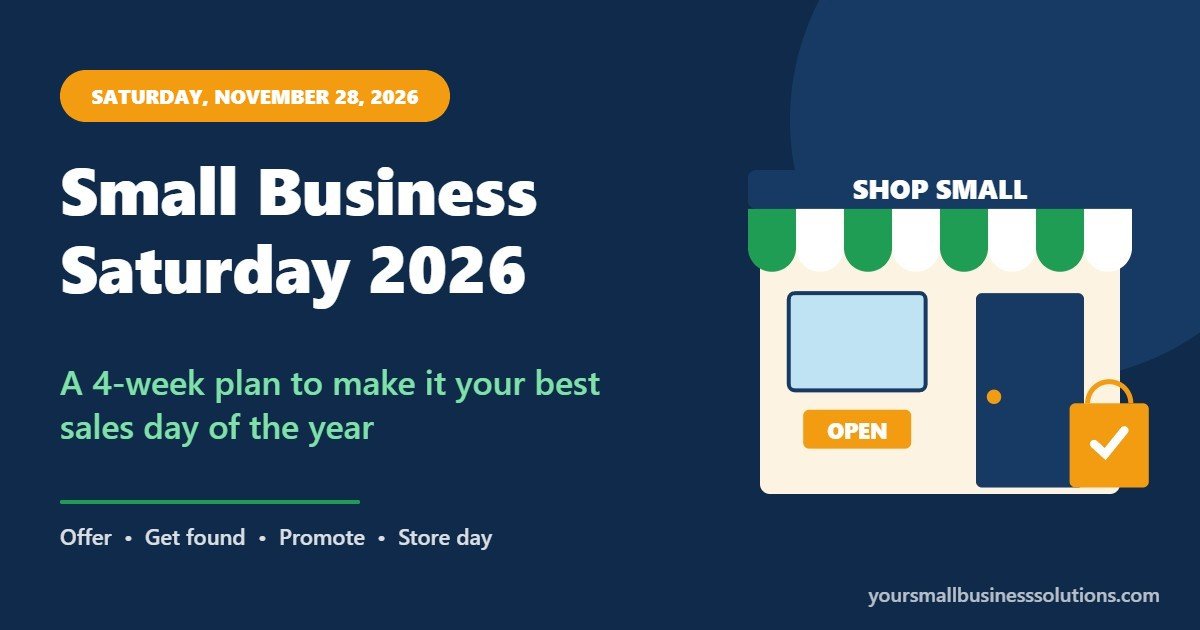 You are currently viewing Small Business Saturday 2026: A 4-Week Plan to Make November 28 Your Best Sales Day
